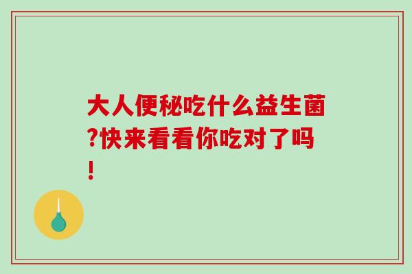 大人便秘吃什么益生菌?快来看看你吃对了吗!