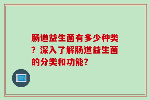 肠道益生菌有多少种类？深入了解肠道益生菌的分类和功能？