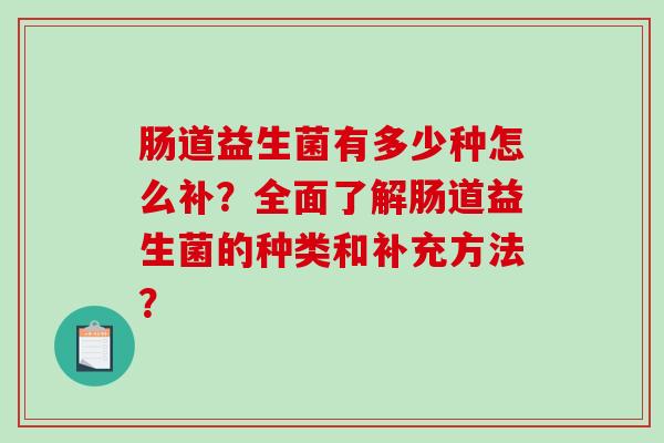 肠道益生菌有多少种怎么补？全面了解肠道益生菌的种类和补充方法？