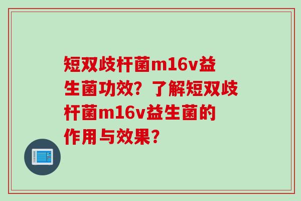 短双歧杆菌m16v益生菌功效？了解短双歧杆菌m16v益生菌的作用与效果？