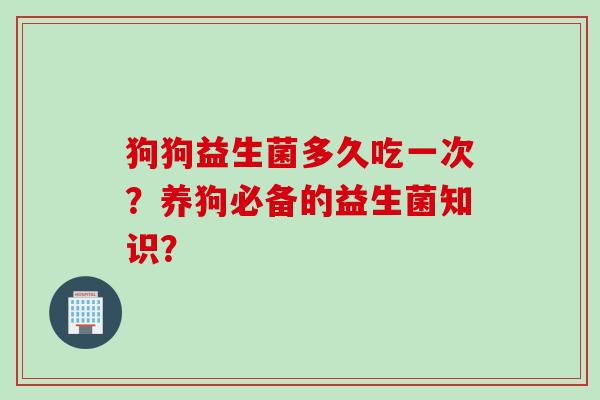 狗狗益生菌多久吃一次？养狗必备的益生菌知识？