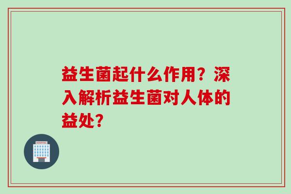 益生菌起什么作用？深入解析益生菌对人体的益处？
