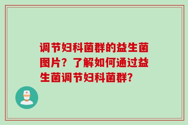 调节妇科菌群的益生菌图片？了解如何通过益生菌调节妇科菌群？