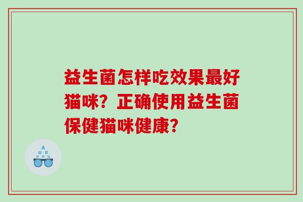 益生菌怎样吃效果好猫咪？正确使用益生菌保健猫咪健康？