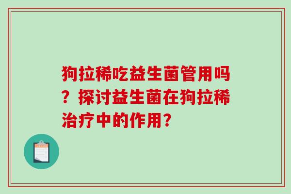 狗拉稀吃益生菌管用吗？探讨益生菌在狗拉稀中的作用？