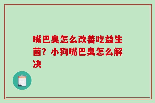 嘴巴臭怎么改善吃益生菌？小狗嘴巴臭怎么解决
