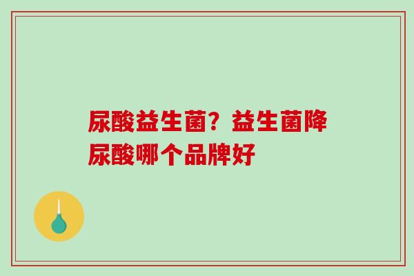 尿酸益生菌？益生菌降尿酸哪个品牌好
