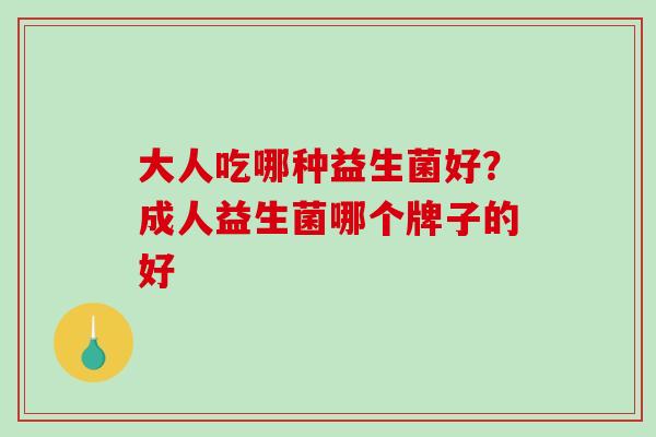 大人吃哪种益生菌好？成人益生菌哪个牌子的好