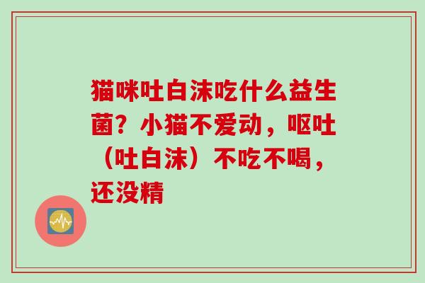 猫咪吐白沫吃什么益生菌？小猫不爱动，（吐白沫）不吃不喝，还没精
