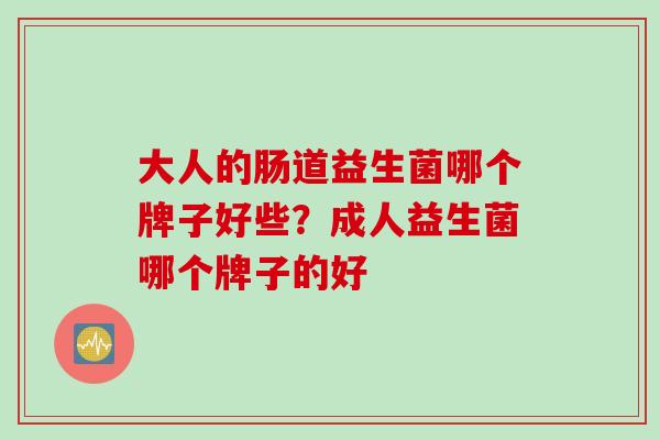 大人的肠道益生菌哪个牌子好些？成人益生菌哪个牌子的好