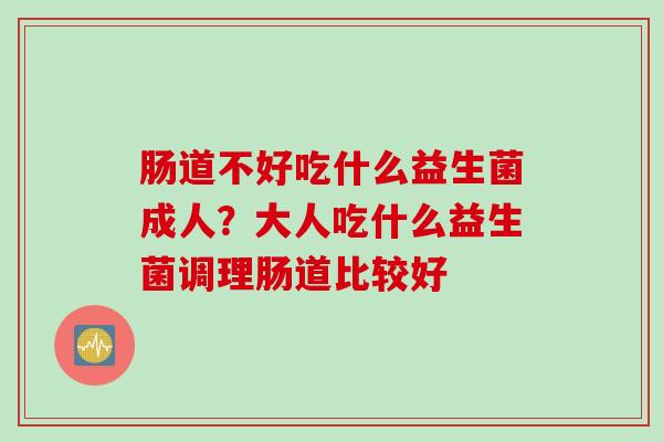 肠道不好吃什么益生菌成人？大人吃什么益生菌调理肠道比较好