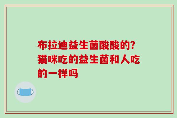布拉迪益生菌酸酸的？猫咪吃的益生菌和人吃的一样吗
