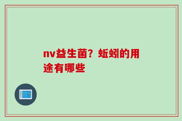nv益生菌？蚯蚓的用途有哪些