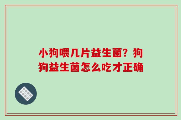 小狗喂几片益生菌？狗狗益生菌怎么吃才正确