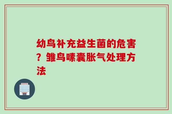 幼鸟补充益生菌的危害？雏鸟嗉囊胀气处理方法