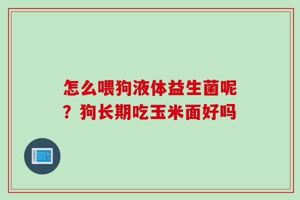 怎么喂狗液体益生菌呢？狗长期吃玉米面好吗