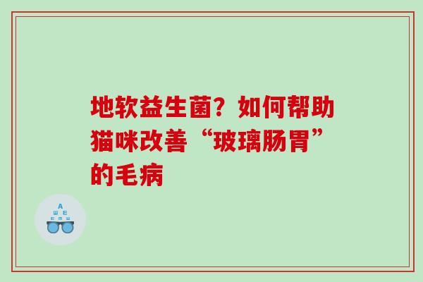 地软益生菌？如何帮助猫咪改善“玻璃肠胃”的毛