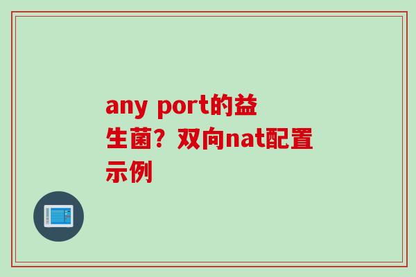 any port的益生菌？双向nat配置示例