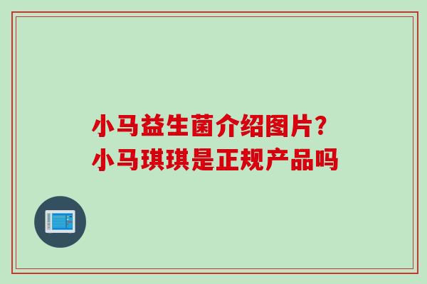 小马益生菌介绍图片？小马琪琪是正规产品吗