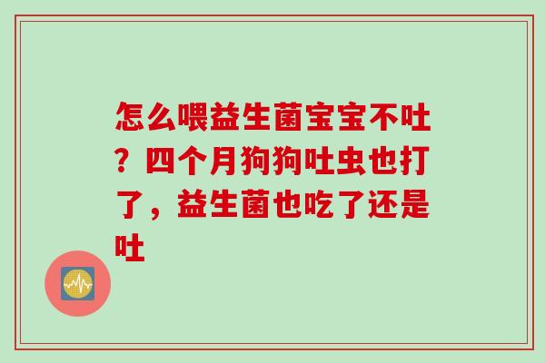 怎么喂益生菌宝宝不吐？四个月狗狗吐虫也打了，益生菌也吃了还是吐