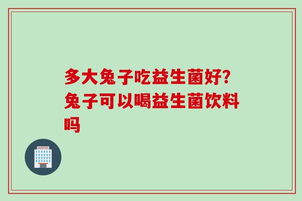 多大兔子吃益生菌好？兔子可以喝益生菌饮料吗