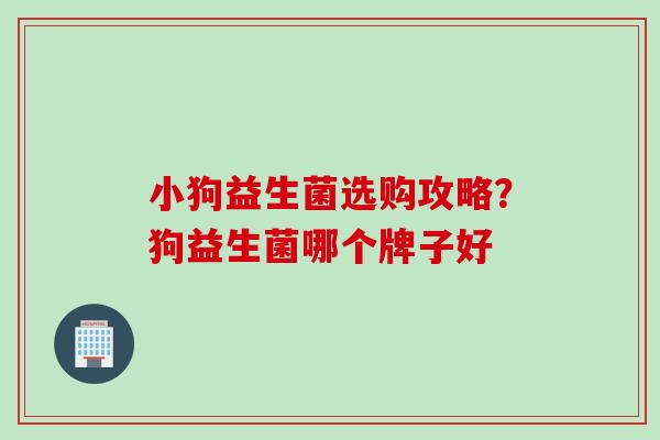 小狗益生菌选购攻略？狗益生菌哪个牌子好