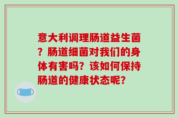 意大利调理肠道益生菌？肠道细菌对我们的身体有害吗？该如何保持肠道的健康状态呢？