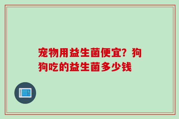 宠物用益生菌便宜？狗狗吃的益生菌多少钱