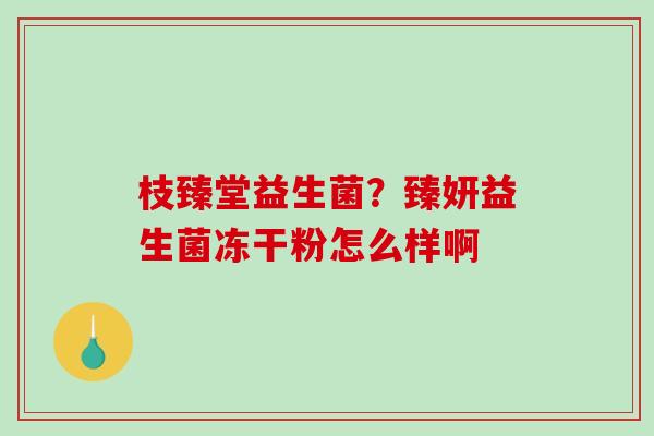 枝臻堂益生菌？臻妍益生菌冻干粉怎么样啊