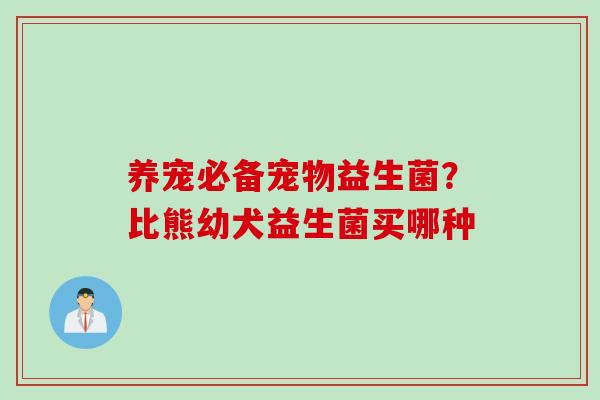 养宠必备宠物益生菌？比熊幼犬益生菌买哪种