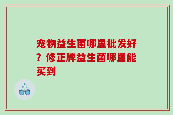 宠物益生菌哪里批发好？修正牌益生菌哪里能买到