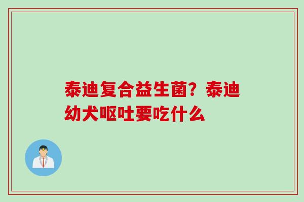 泰迪复合益生菌？泰迪幼犬呕吐要吃什么