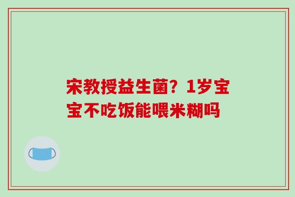 宋教授益生菌？1岁宝宝不吃饭能喂米糊吗