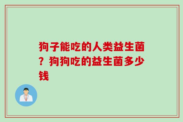 狗子能吃的人类益生菌？狗狗吃的益生菌多少钱