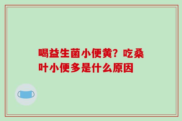 喝益生菌小便黄？吃桑叶小便多是什么原因