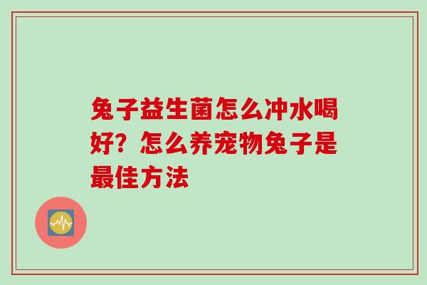 兔子益生菌怎么冲水喝好？怎么养宠物兔子是佳方法