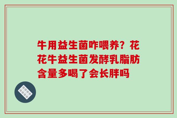 牛用益生菌咋喂养？花花牛益生菌发酵乳脂肪含量多喝了会长胖吗