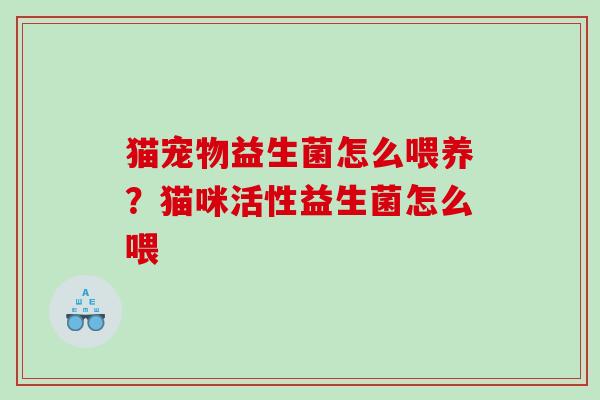 猫宠物益生菌怎么喂养？猫咪活性益生菌怎么喂
