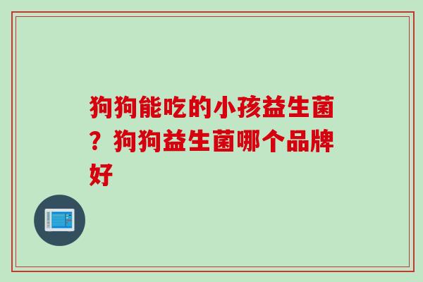 狗狗能吃的小孩益生菌？狗狗益生菌哪个品牌好