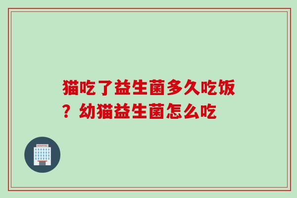 猫吃了益生菌多久吃饭？幼猫益生菌怎么吃