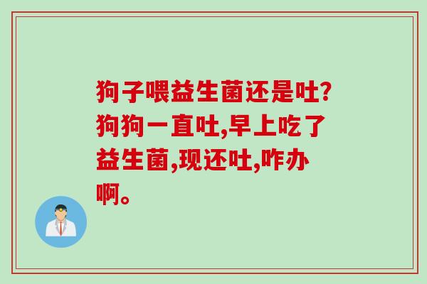 狗子喂益生菌还是吐？狗狗一直吐,早上吃了益生菌,现还吐,咋办啊。