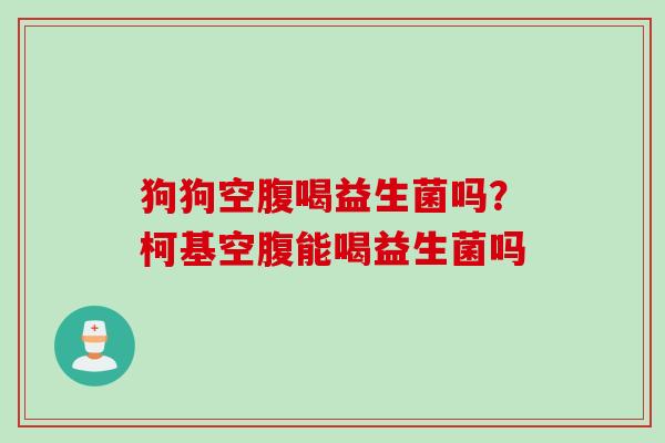 狗狗空腹喝益生菌吗？柯基空腹能喝益生菌吗