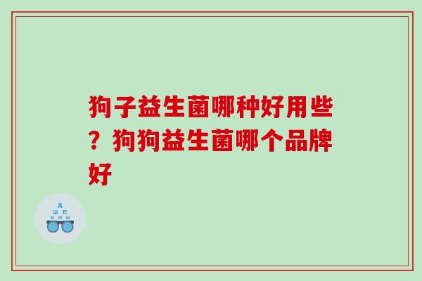 狗子益生菌哪种好用些？狗狗益生菌哪个品牌好