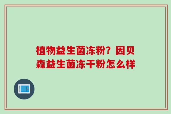 植物益生菌冻粉？因贝森益生菌冻干粉怎么样