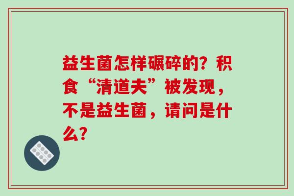 益生菌怎样碾碎的？积食“清道夫”被发现，不是益生菌，请问是什么？