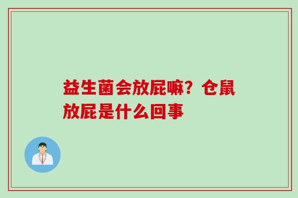 益生菌会放屁嘛？仓鼠放屁是什么回事