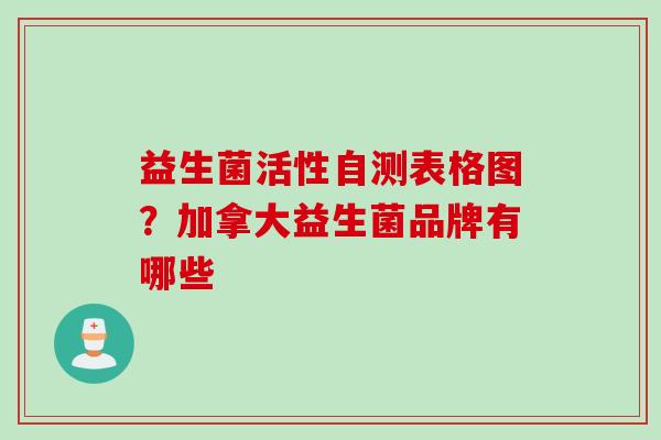 益生菌活性自测表格图？加拿大益生菌品牌有哪些