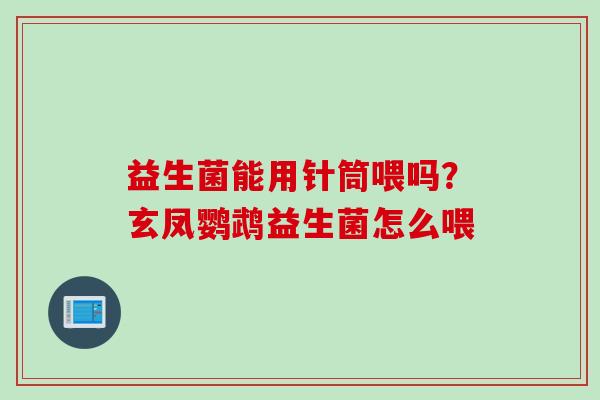 益生菌能用针筒喂吗？玄凤鹦鹉益生菌怎么喂