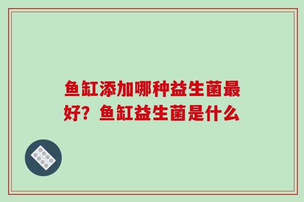 鱼缸添加哪种益生菌最好？鱼缸益生菌是什么