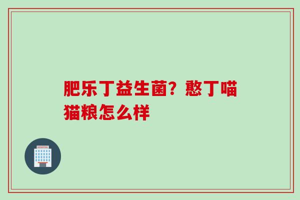 肥乐丁益生菌？憨丁喵猫粮怎么样